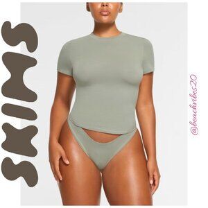 SKIMS Cotton Jersey T-Shirt Mineral Medium NWT O-302